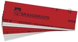 Gravotech - 8 Inch Long x 2 Inch High, Plastic Engraving Stock - Red and White - Strong Tooling