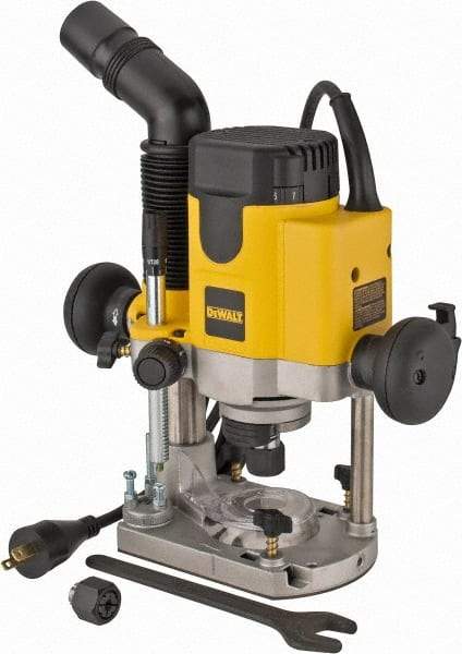 DeWALT - 8,000 to 24,000 RPM, 2 HP, 10 Amp, Plunge Base Electric Router - 1/4 and 1/2 Inch Collet - Strong Tooling