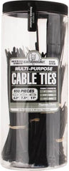 Thomas & Betts - 4 to 11 Inch Range, Black Cable Ties - 3 Inch Bundle Diameter, 18, 40 and 50 Lb. Strength, Nylon - Strong Tooling