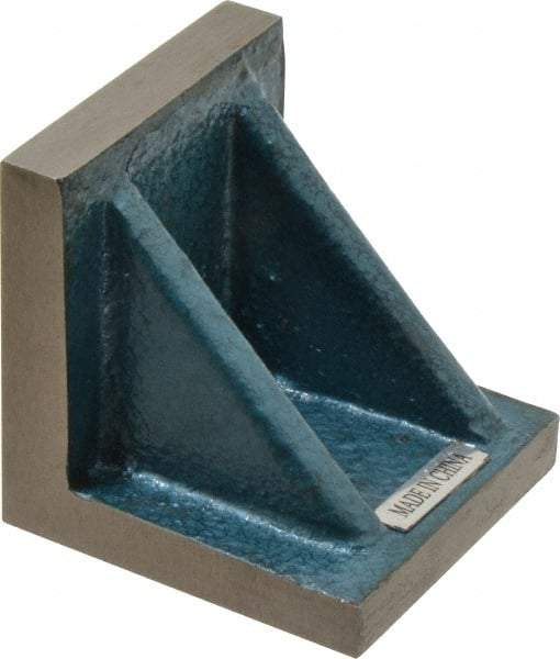 Interstate - 3" Wide x 3" Deep x 3" High Cast Iron Precision-Ground Angle Plate - Standard Plate, Flat Surface, Double Web, Single Plate - Strong Tooling