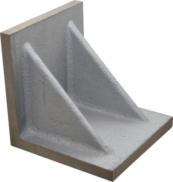 Interstate - 6" Wide x 6" Deep x 6" High Cast Iron Precision-Ground Angle Plate - Standard Plate, Flat Surface, Double Web, Single Plate - Strong Tooling