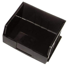 Quantum Storage - 50 Lb. Load Capacity, 10-7/8" Deep, Black Polypropylene Hopper Stacking Bin - 5" High x 11" Wide x 10-7/8" Long - Strong Tooling