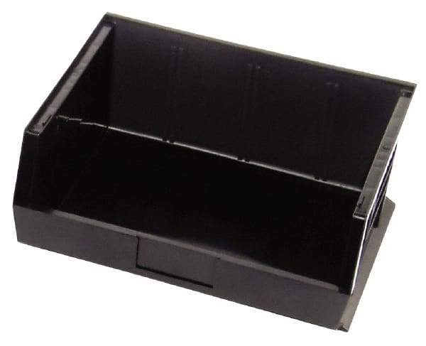 Quantum Storage - 75 Lb. Load Capacity, 14-3/4" Deep, Black Polypropylene Hopper Stacking Bin - 7" High x 16-1/2" Wide x 14-3/4" Long - Strong Tooling