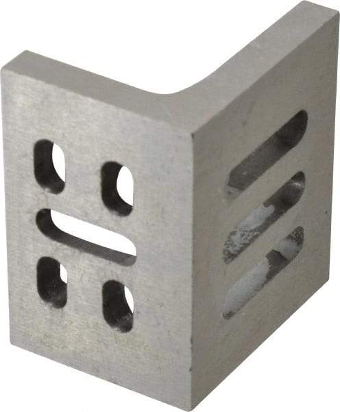 Interstate - 3" Wide x 2" Deep x 2-1/2" High Cast Iron Partially Machined Angle Plate - Slotted Plate, Through-Slots on Surface, Webbed, Single Plate - Strong Tooling