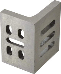 Interstate - 3" Wide x 2" Deep x 2-1/2" High Cast Iron Partially Machined Angle Plate - Slotted Plate, Through-Slots on Surface, Webbed, Single Plate - Strong Tooling