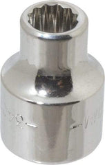 Blackhawk by Proto - 3/8" Drive, Standard Hand Socket - 12 Points, 57/64" OAL, Chrome Finish - Strong Tooling