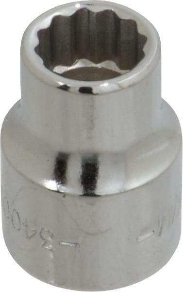 Blackhawk by Proto - 3/8" Drive, Standard Hand Socket - 12 Points, 57/64" OAL, Chrome Finish - Strong Tooling