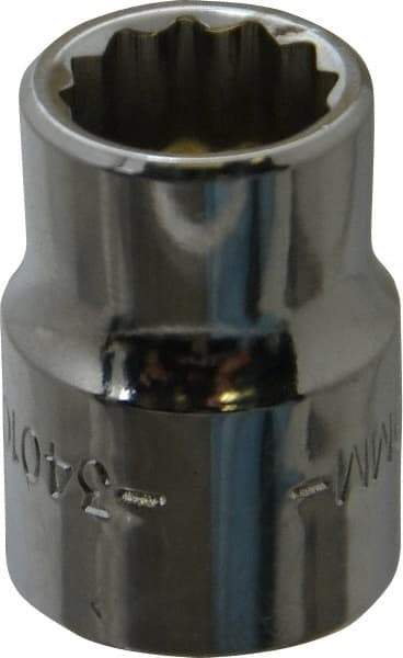 Blackhawk by Proto - 3/8" Drive, Standard Hand Socket - 12 Points, 57/64" OAL, Chrome Finish - Strong Tooling