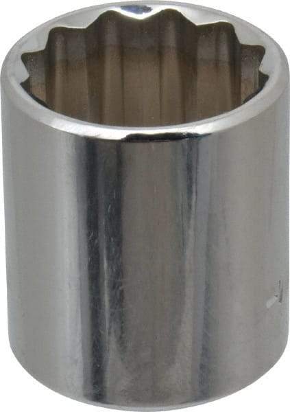 Blackhawk by Proto - 3/8" Drive, Standard Hand Socket - 12 Points, 1-7/64" OAL, Chrome Finish - Strong Tooling