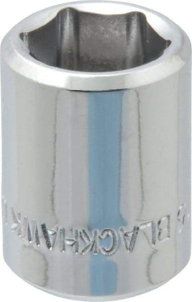 Blackhawk by Proto - 1/2", 3/8" Drive, Standard Hand Socket - 6 Points, 1" OAL, Chrome Finish - Strong Tooling