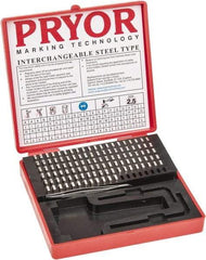 Pryor - 112 Piece, 3/32 Inch Character, Steel Type Set - 12 Character Capacity - Strong Tooling