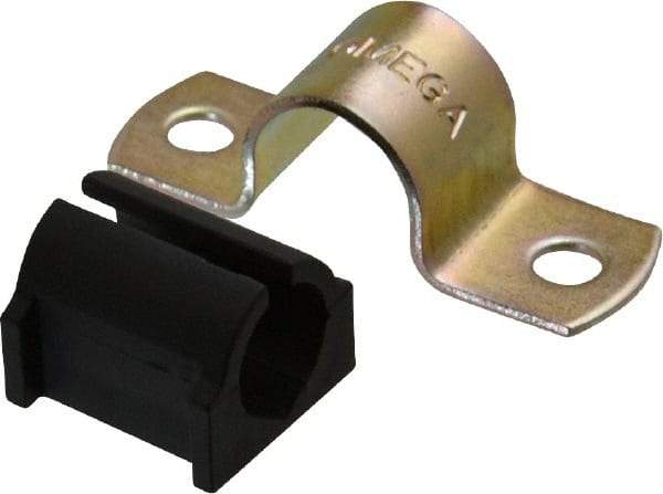 ZSI - 1/2" Tube, Steel, Zinc Plated Tube Strap with Cushion - 2 Mounting Holes - Strong Tooling