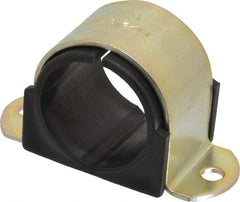 ZSI - 1-1/2" Tube, Steel, Zinc Plated Tube Strap with Cushion - 2 Mounting Holes - Strong Tooling