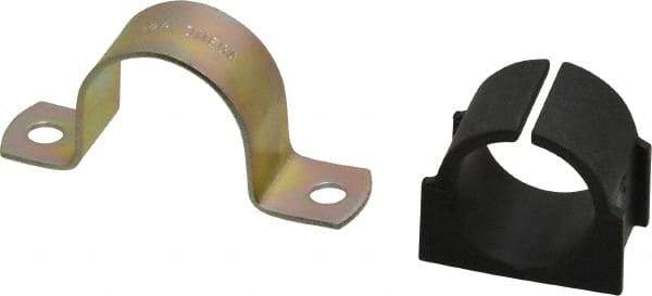 ZSI - 3/4 Pipe, Steel, Zinc Plated Pipe Strap with Cushion - 2 Mounting Holes - Strong Tooling