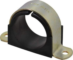 ZSI - 2 Pipe, Steel, Zinc Plated Pipe Strap with Cushion - 2 Mounting Holes - Strong Tooling