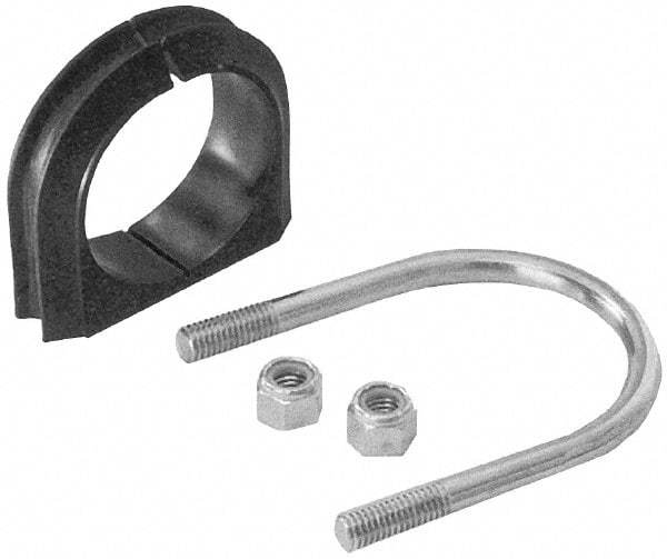 ZSI - 1" Pipe, Steel U Bolt Clamp with Cushion - Electro Galvanized, 1/2" Panel Thickness - Strong Tooling