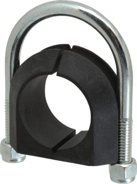 ZSI - 1-1/4" Pipe, Steel U Bolt Clamp with Cushion - Electro Galvanized, 3/4" Panel Thickness - Strong Tooling