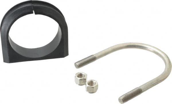 ZSI - 3" Pipe, Grade 316 Stainless Steel U Bolt Clamp with Cushion - 1" Panel Thickness - Strong Tooling