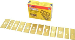 C.H. Hanson - 15 Piece, 1/2 Inch Character Size, Brass Stencil - Contains Figure Set - Strong Tooling