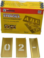 C.H. Hanson - 15 Piece, 3/4 Inch Character Size, Brass Stencil - Contains Figure Set - Strong Tooling