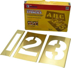 C.H. Hanson - 15 Piece, 4 Inch Character Size, Brass Stencil - Contains Figure Set - Strong Tooling