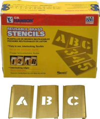 C.H. Hanson - 33 Piece, 1/2 Inch Character Size, Brass Stencil - Contains Letter Set - Strong Tooling