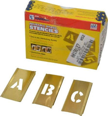 C.H. Hanson - 33 Piece, 3/4 Inch Character Size, Brass Stencil - Contains Letter Set - Strong Tooling