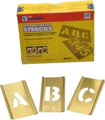 C.H. Hanson - 33 Piece, 1 Inch Character Size, Brass Stencil - Contains Letter Set - Strong Tooling