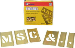 C.H. Hanson - 33 Piece, 2 Inch Character Size, Brass Stencil - Contains Letter Set - Strong Tooling