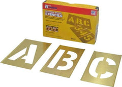 C.H. Hanson - 33 Piece, 4 Inch Character Size, Brass Stencil - Contains Letter Set - Strong Tooling