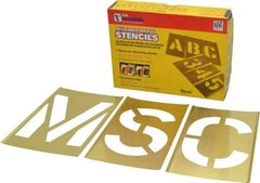 C.H. Hanson - 33 Piece, 6 Inch Character Size, Brass Stencil - Contains Letter Set - Strong Tooling