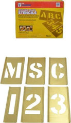 C.H. Hanson - 92 Piece, 2-1/2 Inch Character Size, Brass Stencil - Contains Three A Fonts - Strong Tooling