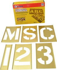 C.H. Hanson - 92 Piece, 5 Inch Character Size, Brass Stencil - Contains Three A Fonts - Strong Tooling