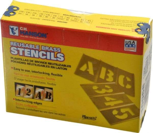 C.H. Hanson - 45 Piece, 1 Inch Character Size, Brass Stencil - Strong Tooling