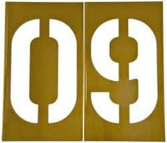 C.H. Hanson - 13 Piece, 12 Inch Character Size, Brass Stencil - Contains Numbers - Strong Tooling