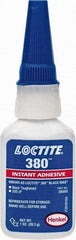 Loctite - 1 oz Bottle Black Instant Adhesive - Series 380, 90 sec Fixture Time, 24 hr Full Cure Time, Bonds to Metal, Plastic & Rubber - Strong Tooling