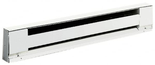 TPI - 28" Long, 120 Volt, 500 Watt, 1706 BTU, Electric Baseboard Heater - Stainless Steel Element, Aluminum Fins, White - Strong Tooling