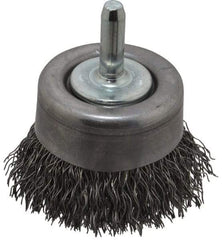 Osborn - 2" Diam, 1/4" Shank Diam, Steel Fill Cup Brush - 0.014 Wire Diam, 5/8" Trim Length, 10,500 Max RPM - Strong Tooling