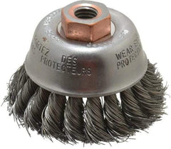 Osborn - 2-3/4" Diam, 1/2-13 Threaded Arbor, Steel Fill Cup Brush - 0.014 Wire Diam, 14,000 Max RPM - Strong Tooling