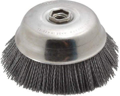 Osborn - 6" Diam, 5/8-11 Threaded Arbor Straight Wire Silicon Carbide Cup Brush - Medium Grade, 1-1/2" Trim Length, 6,000 Max RPM - Strong Tooling