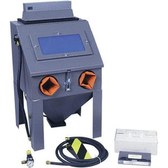 Econoline - 19" Wide x 33" High x 17" Deep Sand Blasting Cabinet - Suction Feed, 12" CFM at 80 PSI, 16" Working Height x 18 Working Width x 16" Working Depth, 18" Opening Length x 12" Wide Opening - Strong Tooling