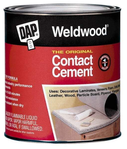 DAP - 1 Gal Can Tan Contact Adhesive - 15 min Working Time, Bonds to Cardboard, Concrete, Metal, Paper, Particle Board, Rubber & Wood - Strong Tooling