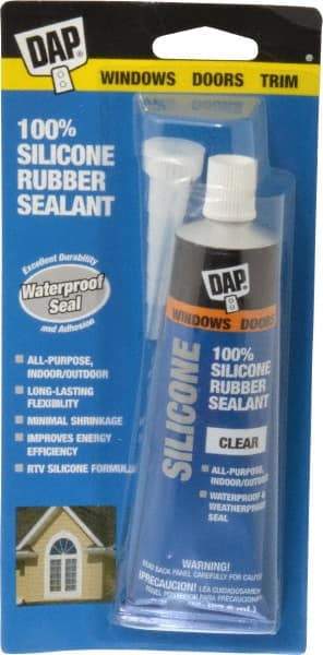 DAP - 2.8 oz Tube Clear RTV Silicone Joint Sealant - -40 to 400°F Operating Temp, 10 to 20 min Tack Free Dry Time, 24 hr Full Cure Time - Strong Tooling