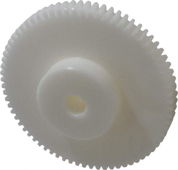 Poly Hi Solidur - 12 Pitch, 6" Pitch Diam, 6.166" OD, 72 Tooth Spur Gear - 3/4" Face Width, 3/4" Bore Diam, 2-3/4" Hub Diam, 14.5° Pressure Angle, Nylon - Strong Tooling