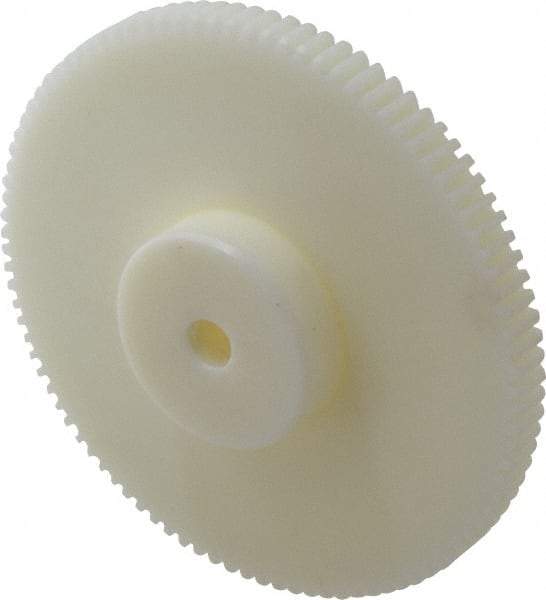 Poly Hi Solidur - 16 Pitch, 6" Pitch Diam, 6-1/8" OD, 96 Tooth Spur Gear - 1/2" Face Width, 1/2" Bore Diam, 2-1/4" Hub Diam, 14.5° Pressure Angle, Nylon - Strong Tooling