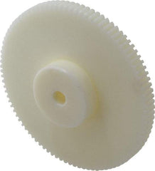 Poly Hi Solidur - 16 Pitch, 6" Pitch Diam, 6-1/8" OD, 96 Tooth Spur Gear - 1/2" Face Width, 1/2" Bore Diam, 2-1/4" Hub Diam, 14.5° Pressure Angle, Nylon - Strong Tooling