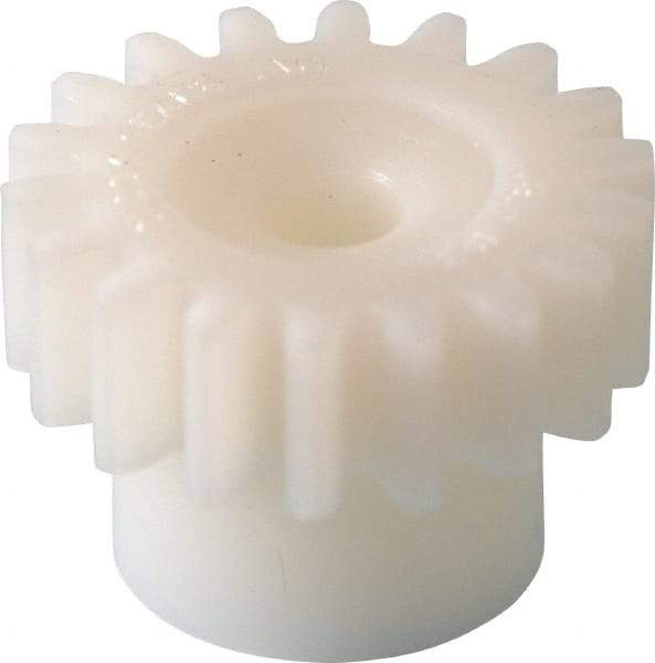 Poly Hi Solidur - 24 Pitch, 3/4" Pitch Diam, 0.833" OD, 18 Tooth Spur Gear - 1/4" Face Width, 3/16" Bore Diam, 35/64" Hub Diam, 20° Pressure Angle, Acetal - Strong Tooling