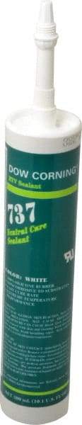 Dow Corning - 10.1 oz Cartridge White RTV Silicone Joint Sealant - -85 to 350°F Operating Temp, 14 min Tack Free Dry Time, 24 hr Full Cure Time, Series 737 - Strong Tooling