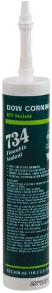 Dow Corning - 10.1 oz Cartridge Clear RTV Silicone Joint Sealant - -85 to 356°F Operating Temp, 13 min Tack Free Dry Time, 24 hr Full Cure Time, Series 734 - Strong Tooling