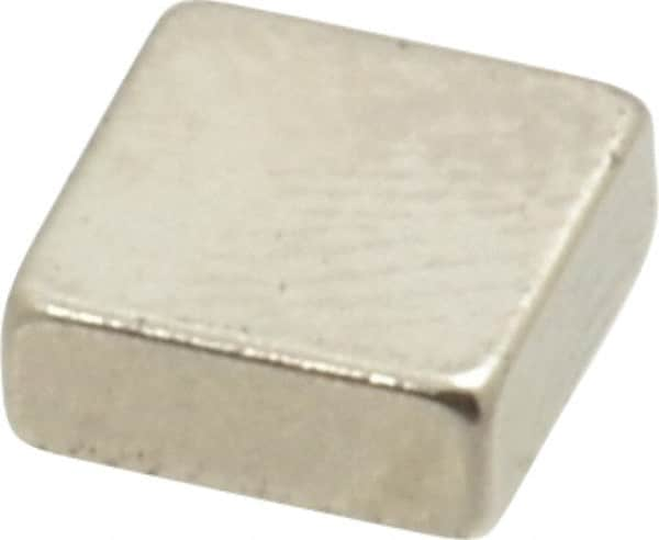 Eclipse - 2.2 Lb Max Holding Capacity Neodymium Rare Earth Block Magnet - 1/4" Long x 1/4" Wide x 0.1" High, 248°F Max Operating Temp - Strong Tooling